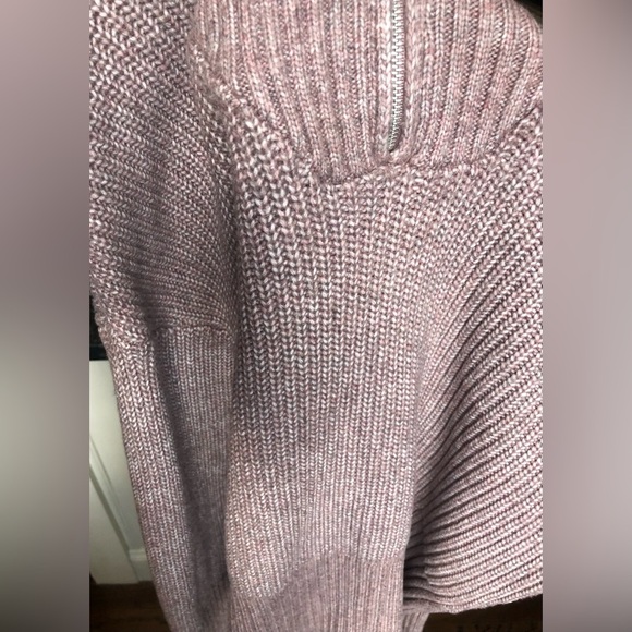 Cupcakes and Cashmere Women’s M Mauve Chunky Knit Cowl Neck 1/4 Zip Sweater VGUC - Picture 11 of 11